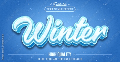 Winter, Ice & Snow Text Effects #1, 26xAI