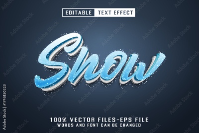Winter, Ice & Snow Text Effects #2, 26xAI