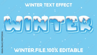 Winter, Ice & Snow Text Effects #2, 26xAI