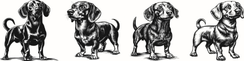 Hand Drawn Dog Vector Sketches #2, 25xAI