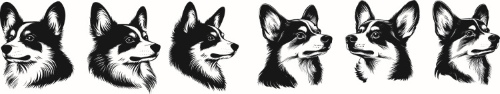Hand Drawn Dog Vector Sketches #2, 25xAI