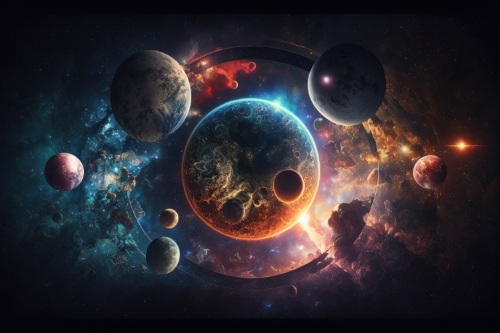 Astrology, Cosmos, Solar System, Horoscope Mystical Collection 24xAI