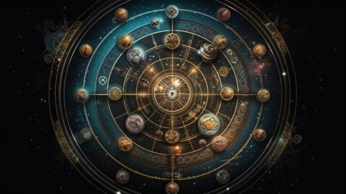 Astrology, Cosmos, Solar System, Horoscope Mystical Collection 24xAI