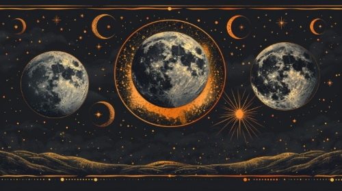 Astrology, Cosmos, Solar System, Horoscope Mystical Collection 24xAI