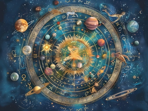 Astrology, Cosmos, Solar System, Horoscope Mystical Collection 24xAI