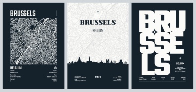 City Map, Silhouette, Skyline Poster Templates #3, 25xAI City Map, Silhouette, Skyline Poster Templates #3, 25xAI