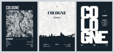 City Map, Silhouette, Skyline Poster Templates #3, 25xAI City Map, Silhouette, Skyline Poster Templates #3, 25xAI