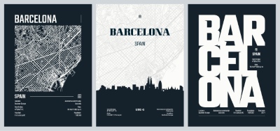 City Map, Silhouette, Skyline Poster Templates #3, 25xAI City Map, Silhouette, Skyline Poster Templates #3, 25xAI