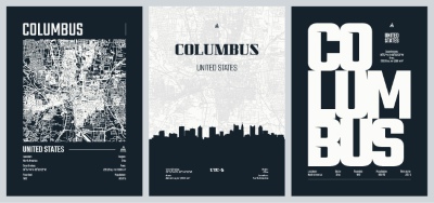 City Map, Silhouette, Skyline Poster Templates #3, 25xAI City Map, Silhouette, Skyline Poster Templates #3, 25xAI