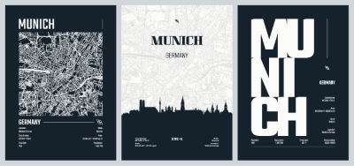City Map, Silhouette, Skyline Poster Templates #4, 25xAI City Map, Silhouette, Skyline Poster Templates #4, 25xAI