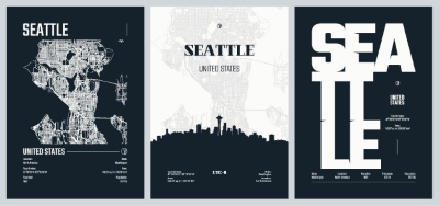 City Map, Silhouette, Skyline Poster Templates #4, 25xAI City Map, Silhouette, Skyline Poster Templates #4, 25xAI