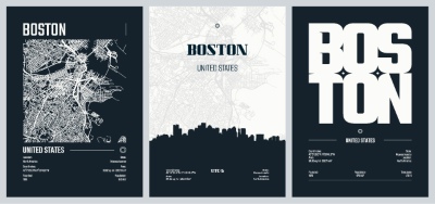 City Map, Silhouette, Skyline Poster Templates #4, 25xAI City Map, Silhouette, Skyline Poster Templates #4, 25xAI