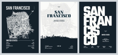 City Map, Silhouette, Skyline Poster Templates #4, 25xAI City Map, Silhouette, Skyline Poster Templates #4, 25xAI