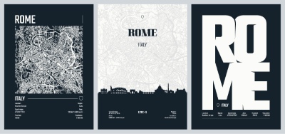 City Map, Silhouette, Skyline Poster Templates #4, 25xAI City Map, Silhouette, Skyline Poster Templates #4, 25xAI
