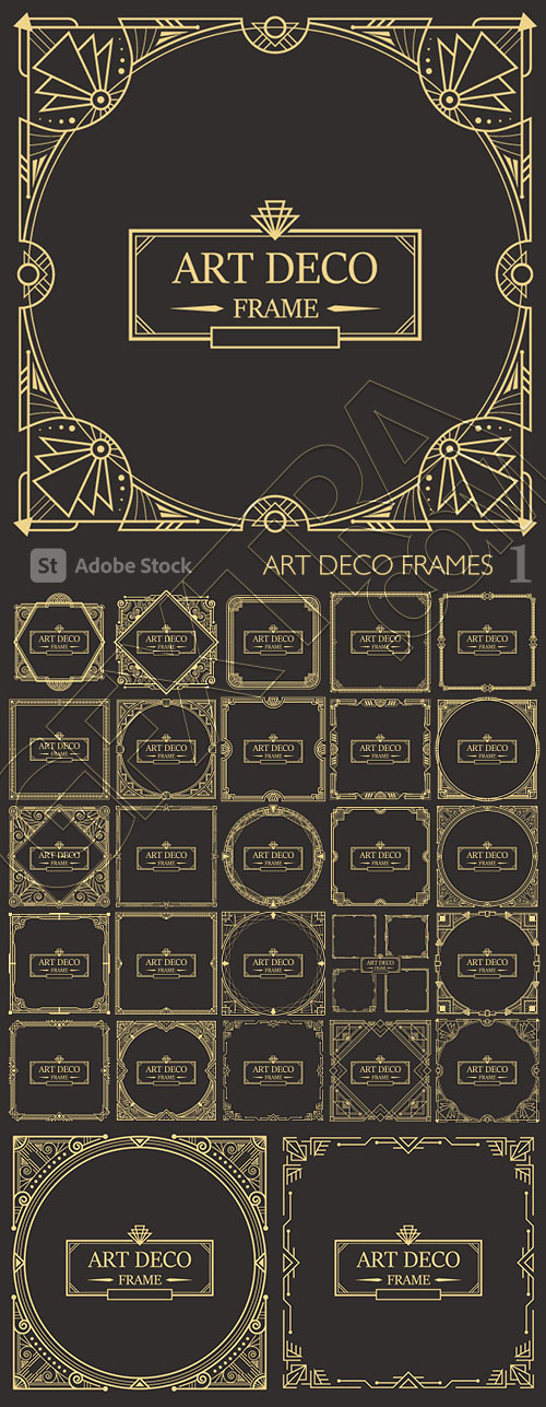 Art Deco Frames #1, 25xAI
