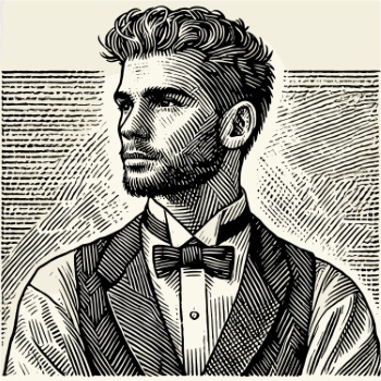 Vintage Engraving Style Gentleman 29xAI