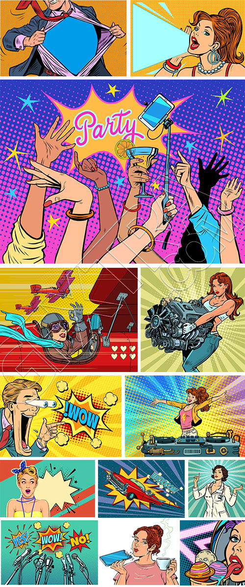 Retro 1950's Vector Templates 35xAI