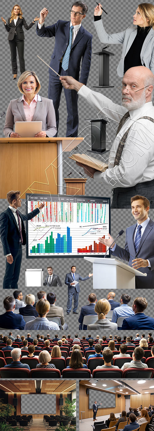 Seminar, Conferense, Podium, Presenter & Teacher 29xPNG