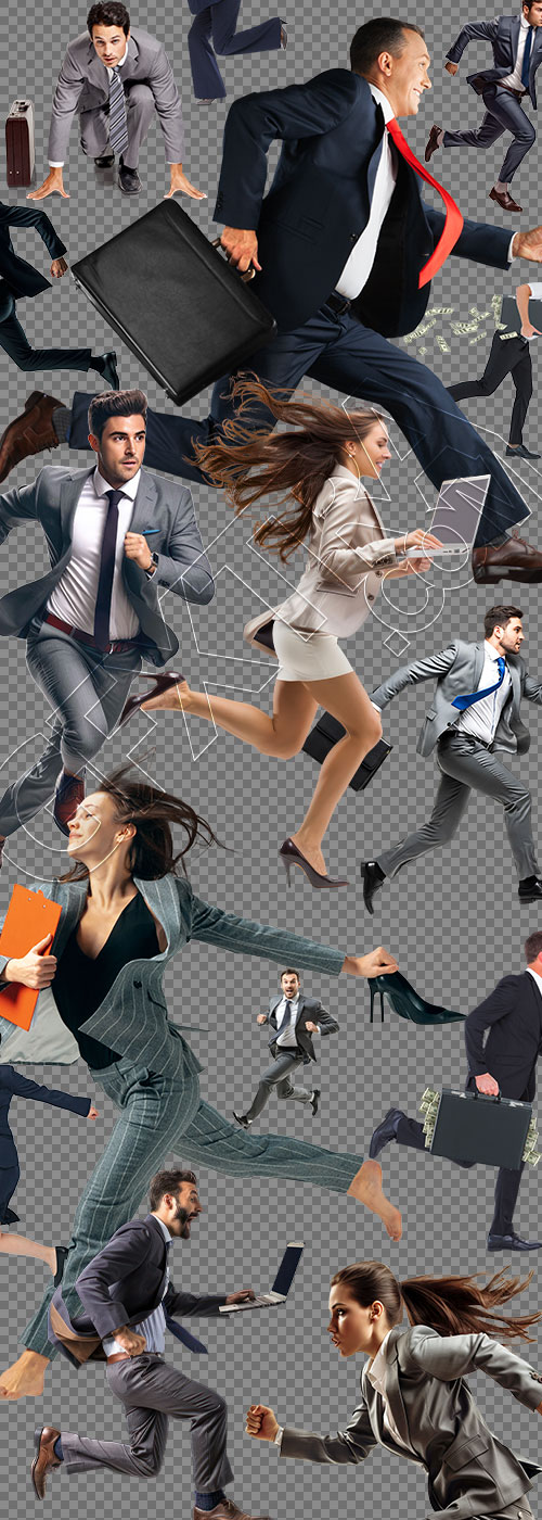 Running Business People 29xPNG