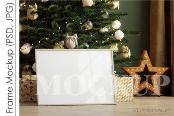35 Christmas Frame Mockups PSD PNG