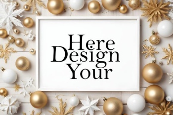 35 Christmas Frame Mockups PSD PNG
