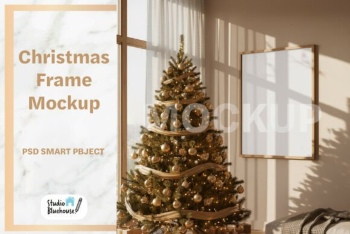 35 Christmas Frame Mockups PSD PNG