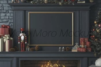 35 Christmas Frame Mockups PSD PNG