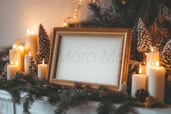 35 Christmas Frame Mockups PSD PNG