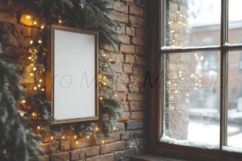 35 Christmas Frame Mockups PSD PNG