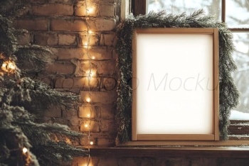35 Christmas Frame Mockups PSD PNG
