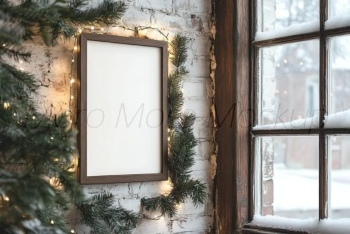 35 Christmas Frame Mockups PSD PNG