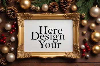 35 Christmas Frame Mockups PSD PNG