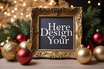 35 Christmas Frame Mockups PSD PNG