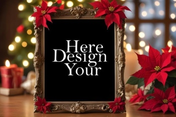 35 Christmas Frame Mockups PSD PNG