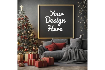 35 Christmas Frame Mockups PSD PNG