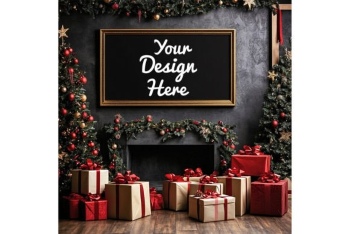 35 Christmas Frame Mockups PSD PNG