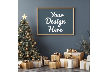 35 Christmas Frame Mockups PSD PNG