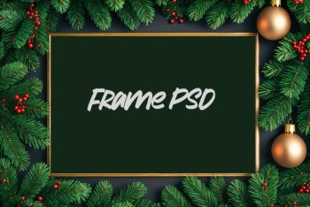 35 Christmas Frame Mockups PSD PNG