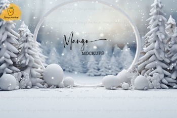 35 Christmas Frame Mockups PSD PNG