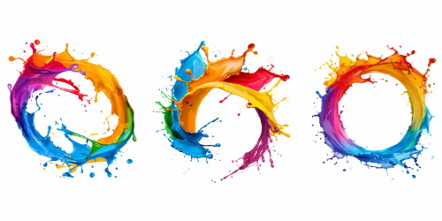 Painting - Isolated Brush and Splatters 38xPNG