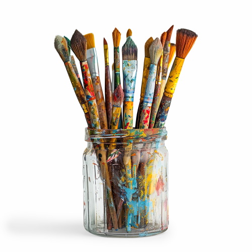 Painting - Isolated Brush and Splatters 38xPNG