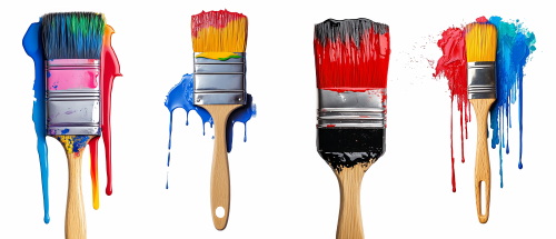 Painting - Isolated Brush and Splatters 38xPNG