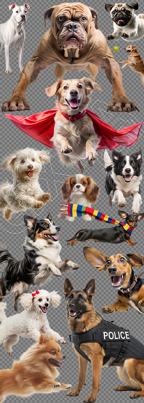 Dogs in Action 27xPNG