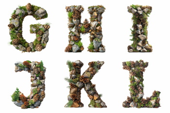 Forest Floor Alphabet Letters and Numbers PNG