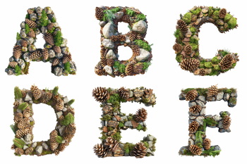 Forest Floor Alphabet Letters and Numbers PNG