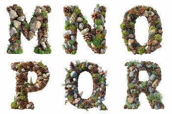 Forest Floor Alphabet Letters and Numbers PNG