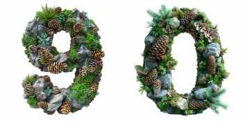 Forest Floor Alphabet Letters and Numbers PNG