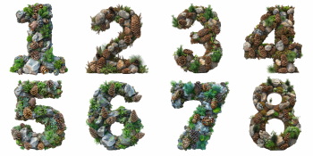 Forest Floor Alphabet Letters and Numbers PNG