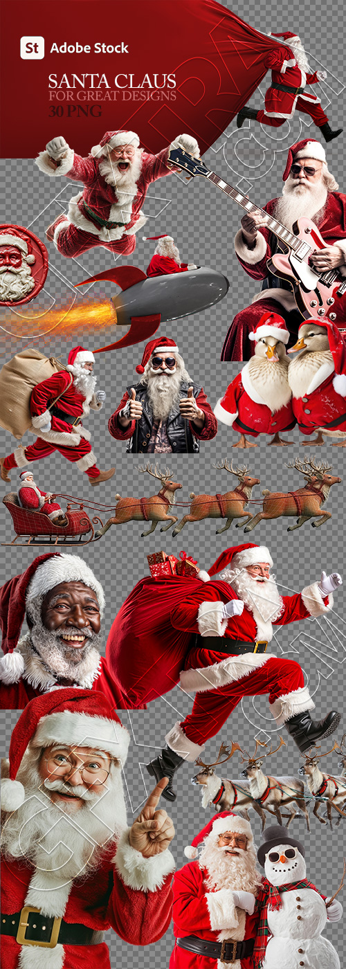 Santa Claus for Great Designs 30xPNG