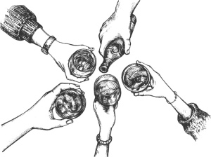 Cheers Mate 2026 - Hands Toasting & Clinking Drink Glasses 36xAI